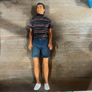 Vintage Ken Doll 1968 Body/1990 Head Mattel Barbie Blue Eyes Brown Hair Outfit